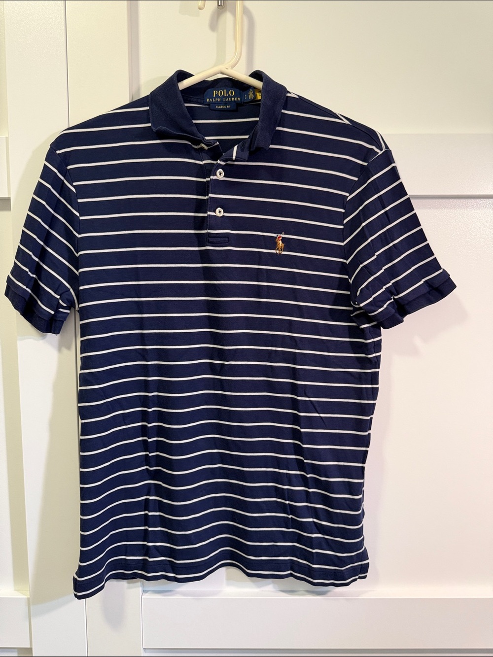 Polo by Ralph Lauren Navy and White Striped Polo Shirt